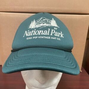 Gigi Pip Vintage Hat Co National Park Foam Green Trucker Rope Mesh Snapback Cap